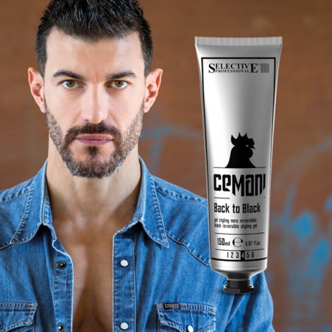Черен матиращ гел за бели коси Selective Cemani For man Back to Black 150ml